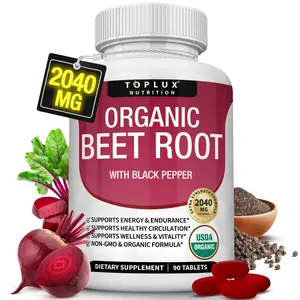 Toplux Organic Beet Root Tablets - Nitric Oxide Booster Beetroot Supplement 2040mg Toplux Organic Beet Root Tablets - Nitric Oxide Booster Beetroot Supplement 2040mg