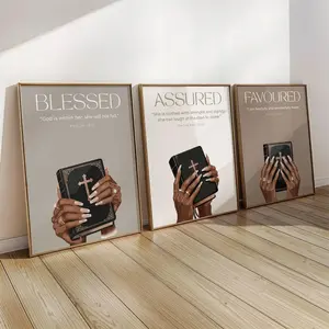 Black Women Christian Wall Art Set, Modern Wall Art, God is Within Her Bible Verse Print, Neutral Wall Art, Christian Gifts