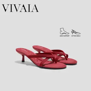 VIVAIA Miami Round-Toe /Square toe Kitten Heel Summer Sandals, Arch Support Cushioned Heel Sandals for Office Festivals Summer Party Vacations Footwear, Walking Shoes, Comfortable Heels, Cushioned Heels, Summer Sandals, Strappy Sandals (EMELINE&AIMEE)