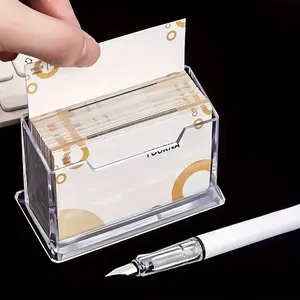 1pc Transparent Acrylic Card Storage Business Card Box, Desktop Creative Multi-layer Business Card Shelf Table Display Stand, Business Card Holder