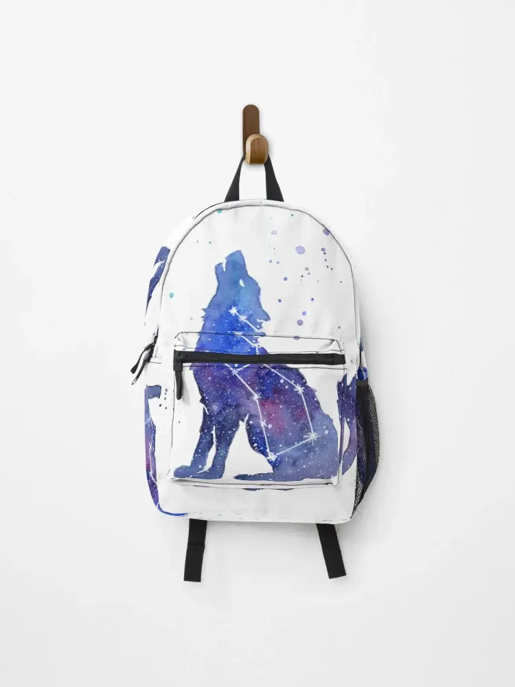 Howling Galaxy Wolf Backpack - Back To School, Gif For Boys, Girls