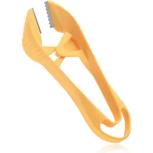 Garlic Peeler, 2025 New Garlic Tweezers with Hanging Hole Manual Peeling Skin Remover Clips Simple Easy Multipurpose Kitchen Clipper Tools for Avoiding Smell on Your Hands (Orange)