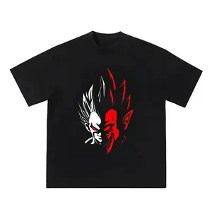 Black Sweatshirt with Split Red & White Anime Vegeta Design | Bold Streetwear for Men & Women | Unique Gift Idea for Anime Fans | Shop High-Quality Apparel Now
