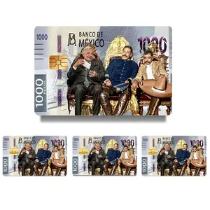 1000 Pesos of AMLO, Zapata, and Pancho Villa Debit Card Sticker