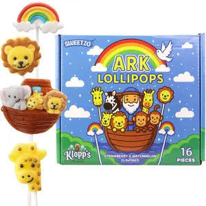 Ark Animal Lollipops, Christian Sunday School Candy Favors and VBS Treats, Bible Themed Suckers, 16 Count