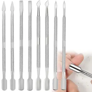 8 Pack Cuticle Pusher Set Stainless Steel Cuticle Remover Kit Professional Nail Polish Remover Nail Art Care Tools for Women and Girls Fingernail and Toenails (4 Pcs/Set)