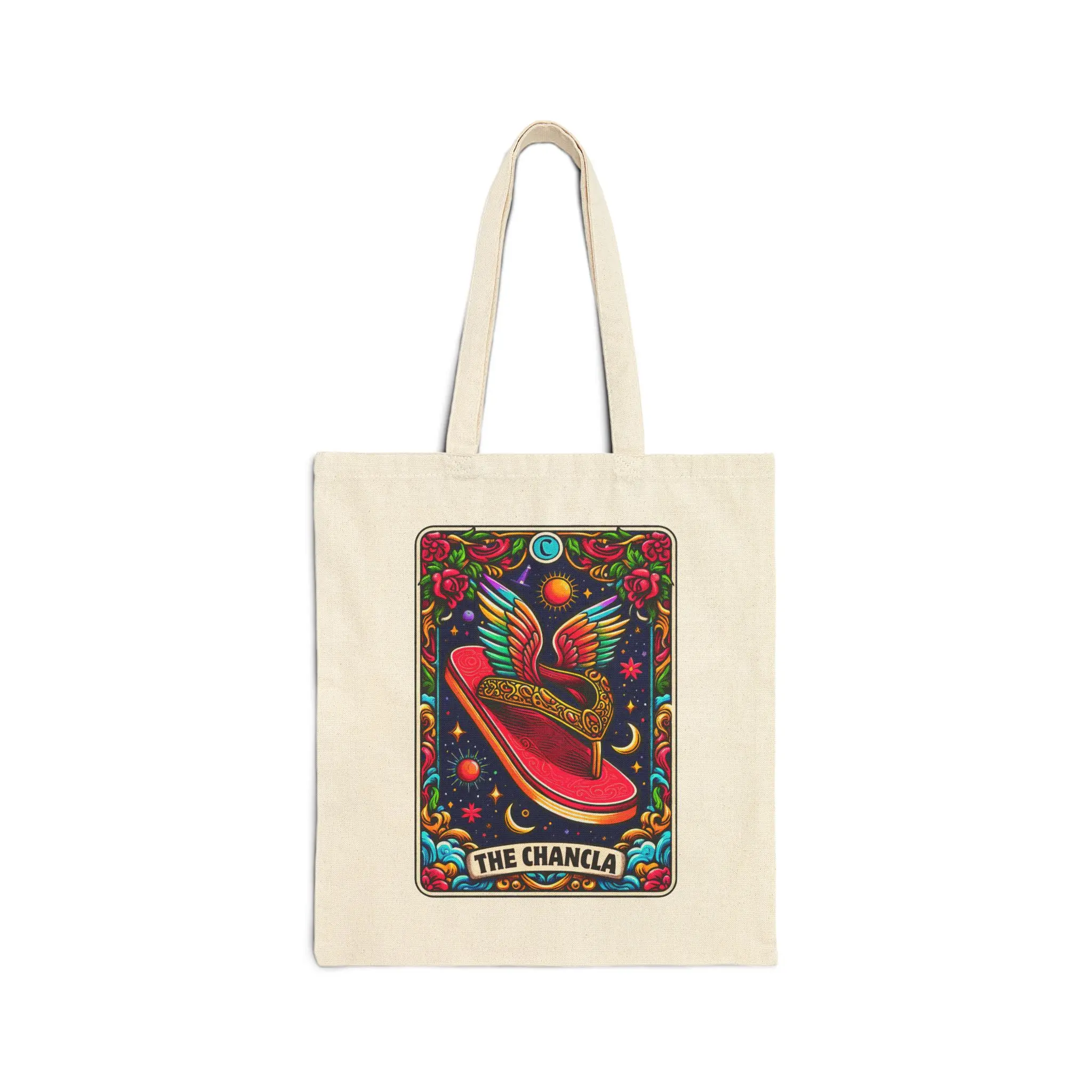 Colorful Chancla Tote Bag, Fun Shopping Bag, Gift for Beach Lovers, Funny Tote for Moms, Eco-Friendly Canvas Bag
