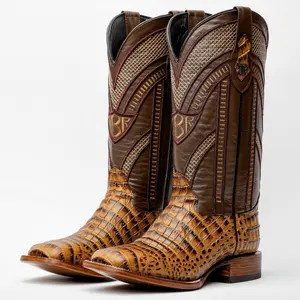 Honey Belly Leather Boots - Square Toe