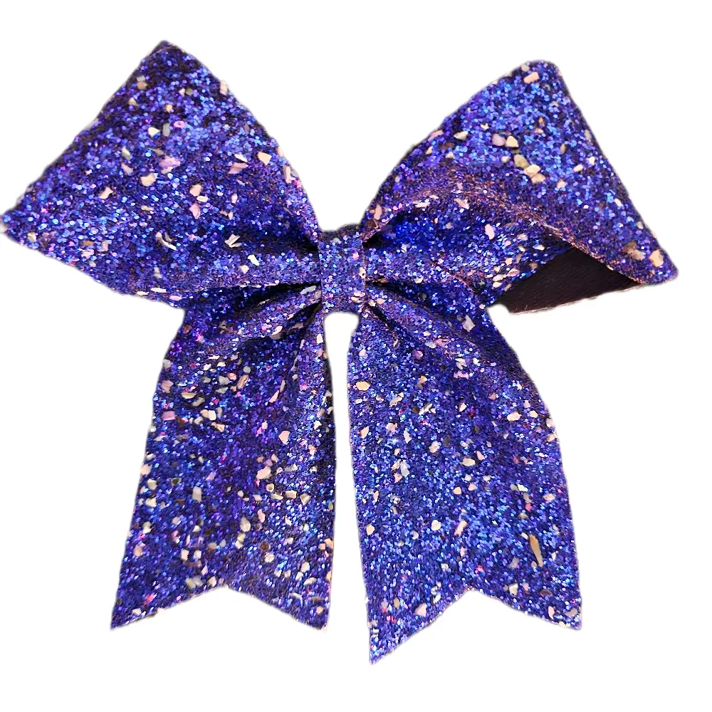 Chunky Glitter Hair Bows - Purple Glitter Bow Accessory for Styling - Versatile Glamorous Touch for Casual & Special Events