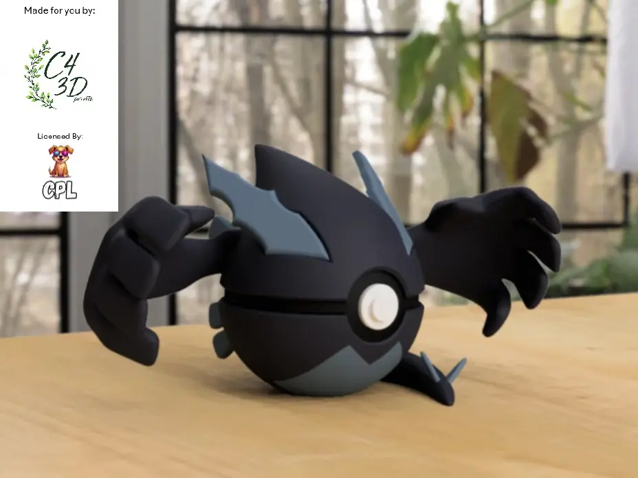 Shadow Lugia Ball - 1st Print - High-Quality PLA, 3D Printed Pokeball Figure