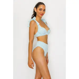 Elodie Shoulder Tie Jacquard Balconette Bikini High Rise BOTTOM