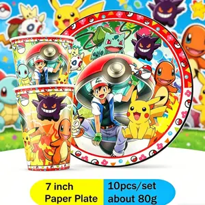 Colorful Fantasy Creature Party Supplies, 10 Plates + 10 Cups Disposable Tableware Kit, Perfect for Graduation, Parties, Birthdays, Weddings