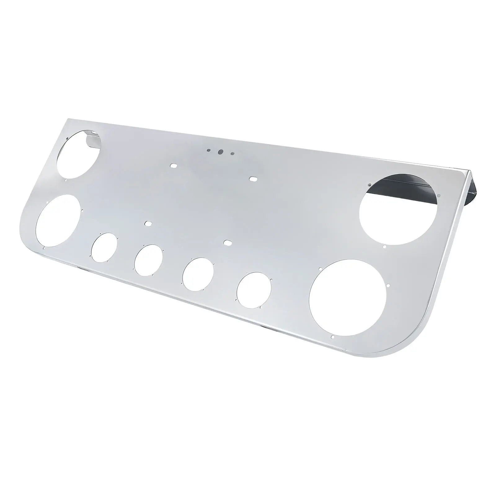 Tail Light Panel Stainless Steel with Light Round Cutouts Rear Light Panel for Semi Truck Trailer(Lights Not Included)