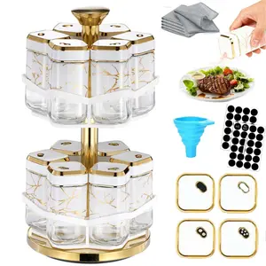 Nw 3Lbs 360° Spinning Spice Rack Organizer – 12 Glass Jar Rotating Holder for Kitchen Countertop, Seasoning & Spice Storage Rack Clearance
