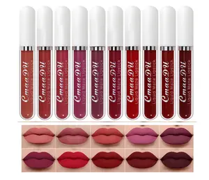 evpct CmaaDU 6Pcs Dark Red Liquid Matte Matt Lipstick Set Long Lasting 24 Waterproof Smudge Proof Liquid Catsuit Matte Bulk Lipstick Set for Black Women