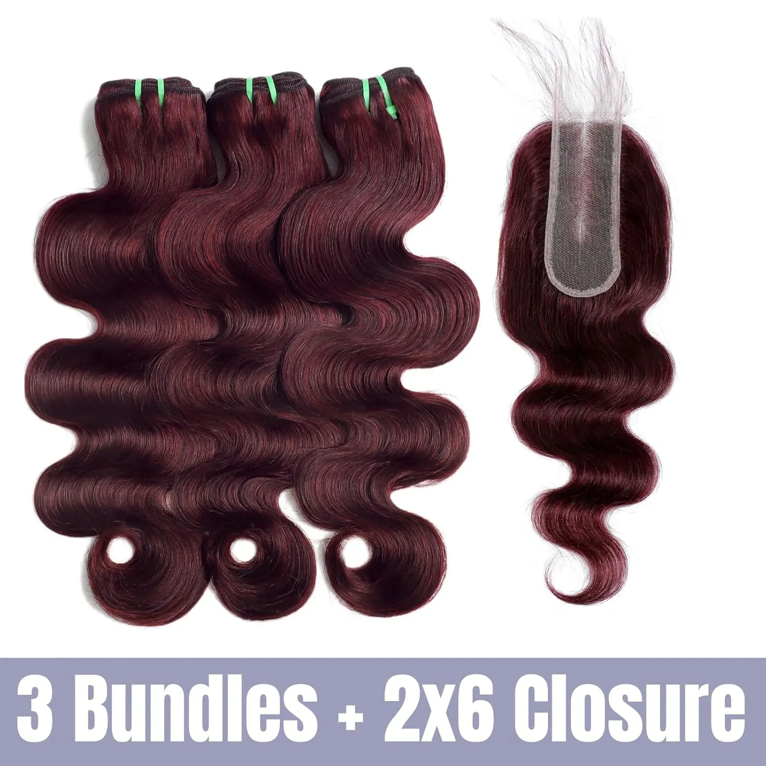 3 bundles of 2tone burgundy hair extensions *NWT* NEW IN】ALHER Double Drawn 15A Dark Burgundy 3 Bundles with  main image 3