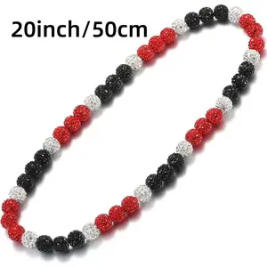 Baseball Ice Necklace 1 Pcs Elegant 20inch (50cm) Rhinestone Beads Necklaces, Hot-Selling design. Design for Baseball Fans, Daily Wear Gift, Elegant Rhinestone Necklace