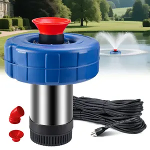 RELIY Pond Fountain -15000 GPH Fully Automatic Powerful Lake Floating Fountain, 1HP/750W 110V, 100ft power cord, 2 * 100ft guide ropes, Suitable For Ponds And Landscape Fountains (Stainless steel)