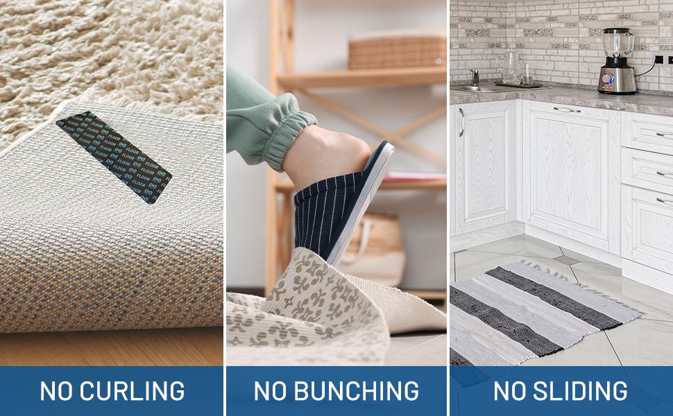 8-Pack Non Slip Rug Grippers - Double Sided, Reusable Rug Corner Grippers to Stop Corner Curling - Easy Install Carpet Stickers - Non Slip