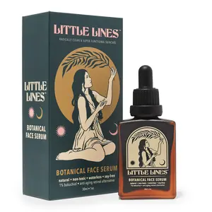 Little Lines Botanical Bakuchiol Face Serum for Anti-Aging | Natural Retinol Alternative for Fine Lines & Wrinkles | Hydrating Brightening Organic Face Oil | Concentrated, Waterless, Clean, Non-Toxic Hydrating Sensitive Skin Alcohol Free