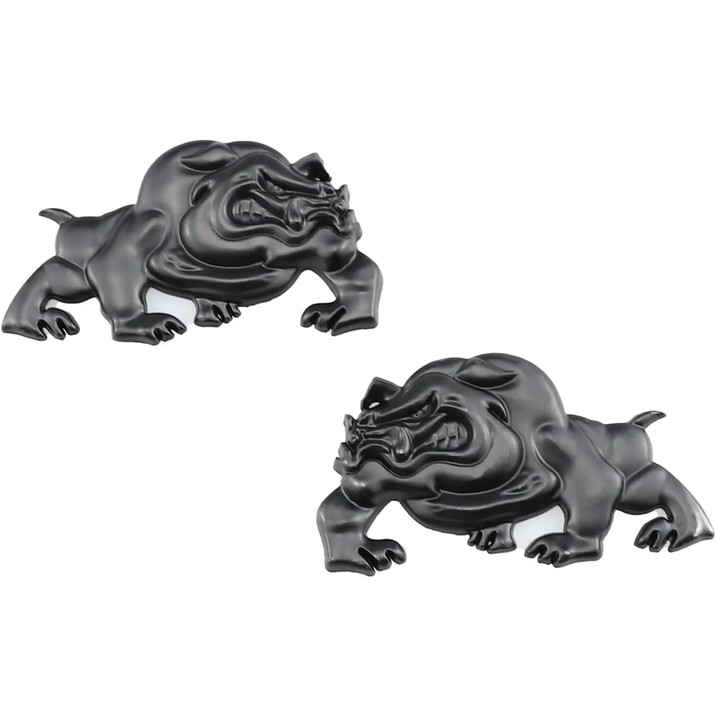 Custom 2X Devil Dog Truck Sticker Bulldog Car Emblem Badge Metal Funny Edition Nameplate Decal for Side Rear Tailgate Bumper Cute Car Decoration Decor Exterior Accessories (Black)