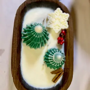 Handmade Snowy Forest Candle for Home Decor and Ornaments
