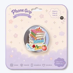 Fairytale Book Stack MagSafe Phone Grip, Princess Reader Magnetic Pop Socket Stand, Cute Book Lover Phone & Kindle Accessory