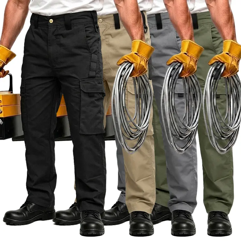 Homug Men's 4-piece tactical anti-cutting and waterproof hiking work pants for construction - multi-pocketed work pants with 8 pockets