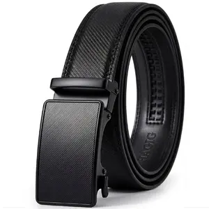 HAGIG Men's Belt Leather Ratchet Belt for Men Dress Casual Every Day with Adjustable Buckle, Trim to Fit