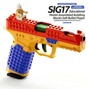 Deals For You Days! Assemble & Play! SIG17 Foam Dart Blaster Building Blocks Toy | DIY Foam Blaster with 20 Soft Darts Outdoor Team Battle Shooting Game for Kids, Teens & Adults