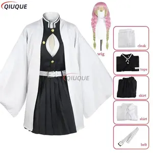 Kanroji Mitsuri Cosplay Costume Wig Women Outfits Uniforms Anime Cosplay Halloween Party Suits