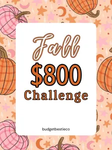 $800 Fall Beginner Savings Challenge with Zip envelopes