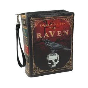 Edgar Allan Poe 'The Raven' Book Handbag: Gothic Novelty Clutch Purse