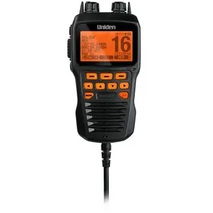 Uniden Remote Microphone for UM725 VHF Radios - LCD Display, Water Proof Design, Enhanced Audio Quality, Black