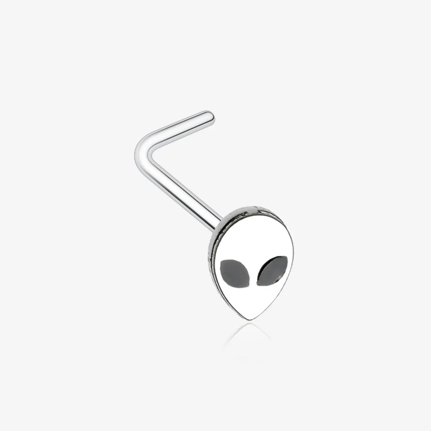 Retro Alien Head L-Shaped Nose Ring Retro Alien Head L-Shaped Nose Ring