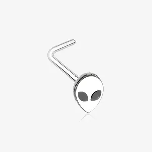 Retro Alien Head L-Shaped Nose Ring