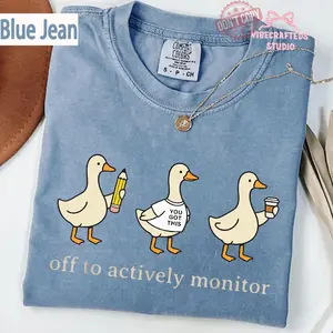[Sale up to 50%] [Free Ship] Off To Actively Monitor Goose Comfort Colors T-Shirt, Funny Teacher Goose Shirt, Testing Day Teacher Tee, Teacher Shirt