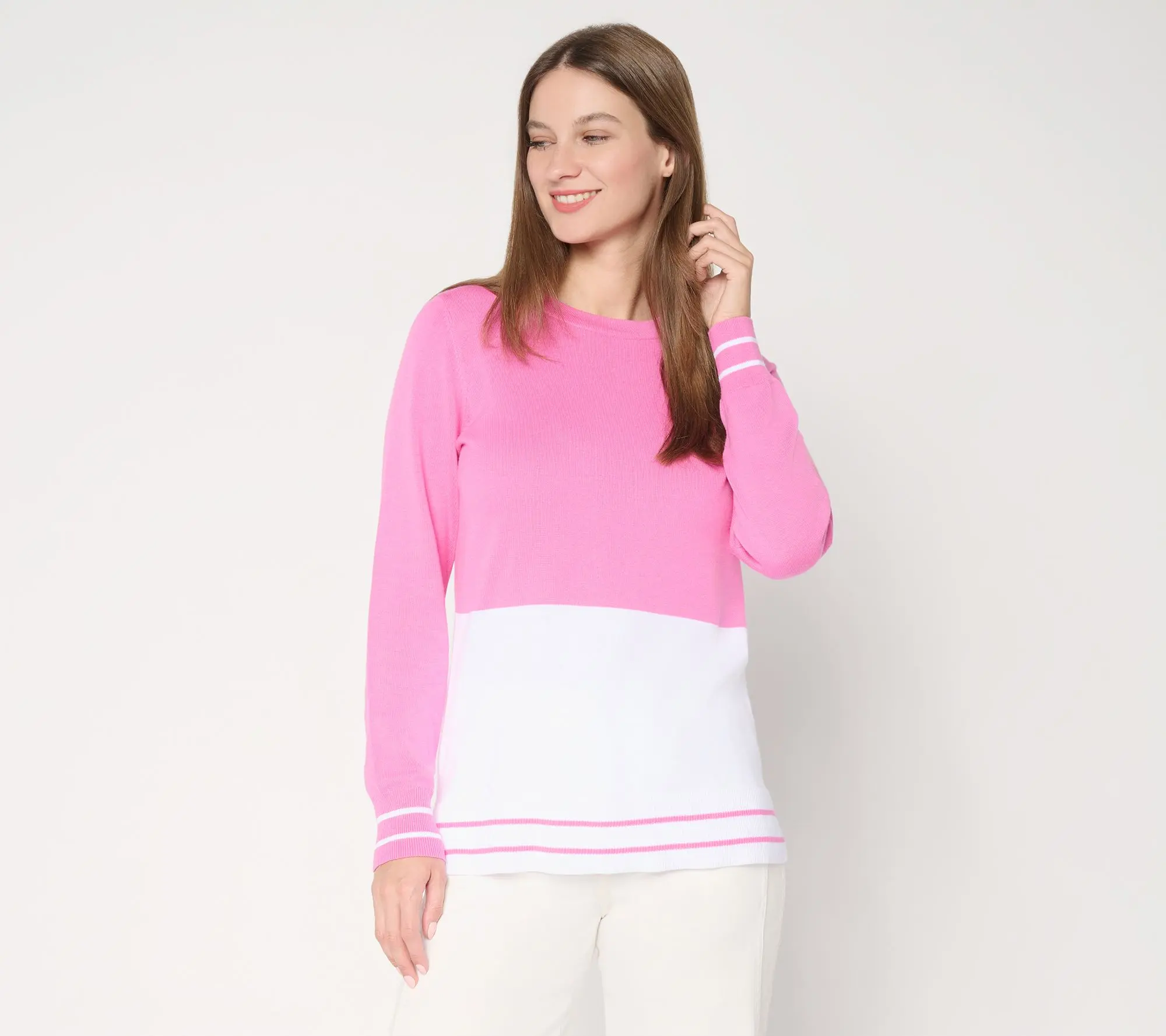Belle by Kim Gravel Bottom Line Tipped Sweater
