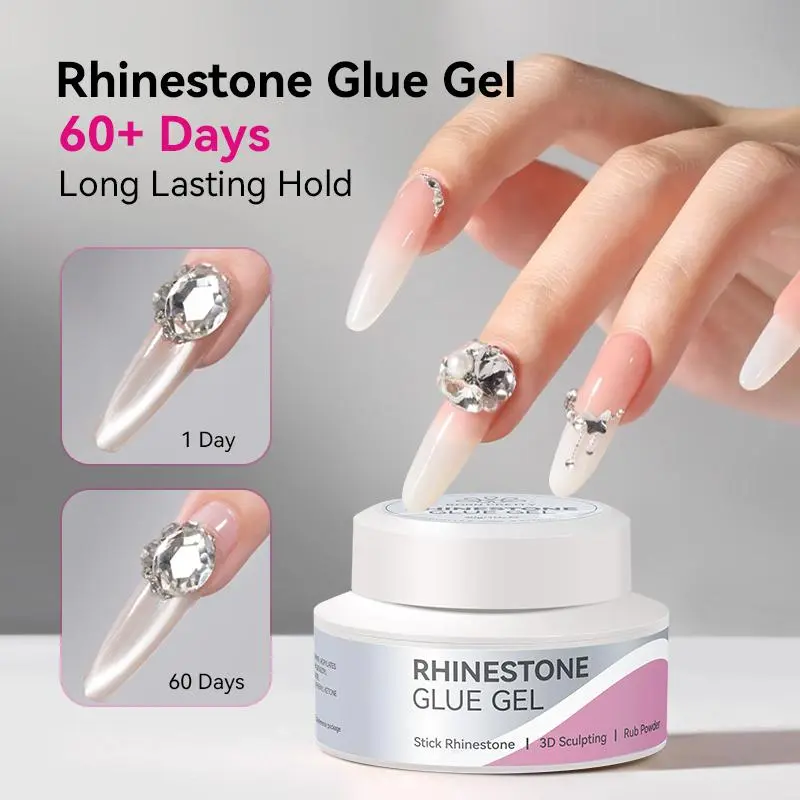 30g Super Strong Rhinestone Glue 3D Sculpting Shaping Gel Long Lasting Hold Stick Rhinestone Decorations Manicure