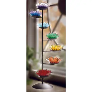 Capiz Lotus Spiral Chakra Stand Set - Paradise