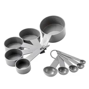 10-Piece Plastic Measuring Cups Set, Durable Kitchen Baking & Cooking Tools, Easy-To-Read Measurements, Ideal for Home Use