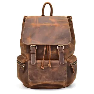 Vintage Leather Backpack - Classic Design, Compact Size, Ideal for Everyday Use