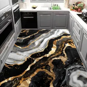 Geometric Pattern Kitchen Rug, Non-slip Kitchen Mat, Rectangle Home Decor Floor Mat, Decorative Area Rug for Home Kitchen Living Room Bedroom