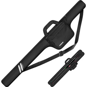 PEKREWS Fishing Rod Case, Fits 2 Set of 7ft Spinning Rod Reel Combo, Extendable 52inch Fishing Pole Bag (3.9ft-4.4ft) with Tackle Pockets, Padded Rod Bag with Strap Handle, Pole Travel Case For Angler2026