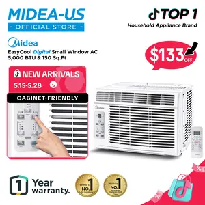 Midea 5,000 BTU Digital Window Air Conditioner, Cools up to 150 Sq. Ft. AC with Easy-to-Use Reusable Filter, Remote, Perfect AC for Bedroom, Living Room, Home Office, Electronic Control, New Arrivals