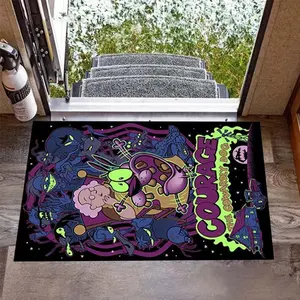 Courage The Cowardly Dog Cartoon Pattern Rug, Cozy Indoor Floor Mat, Household Decor for Living Room, Holiday Gift, Cozy Floor Mat
