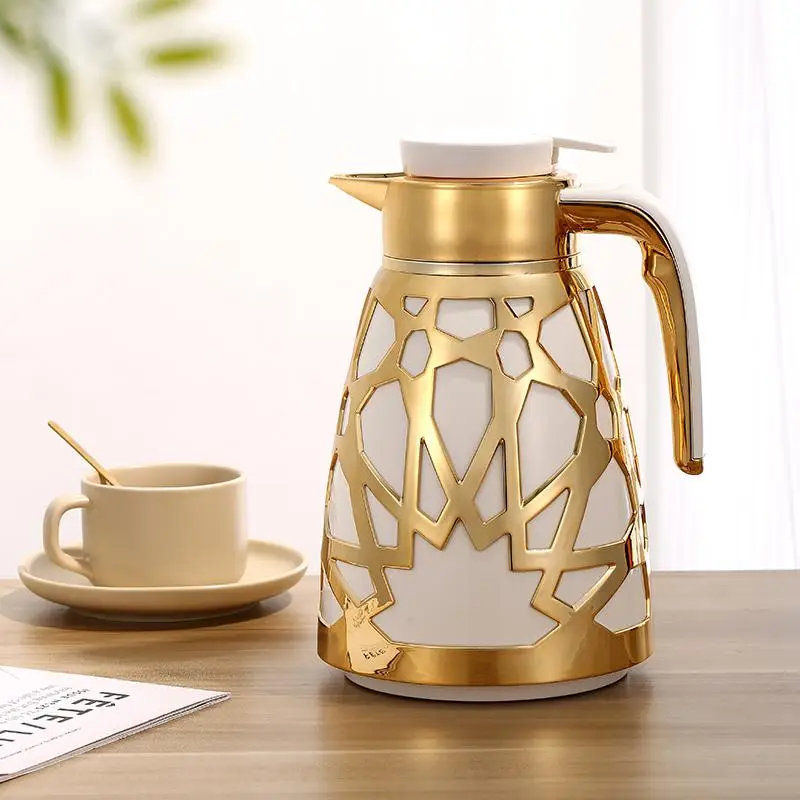 1000ml Thermo Jug with Handle, 1/2 Counts Large Capacity Thermos Flask with Lid, Warm Keeping Kettle Great for Office Home Kitchen, Boyfriend Gifts, M