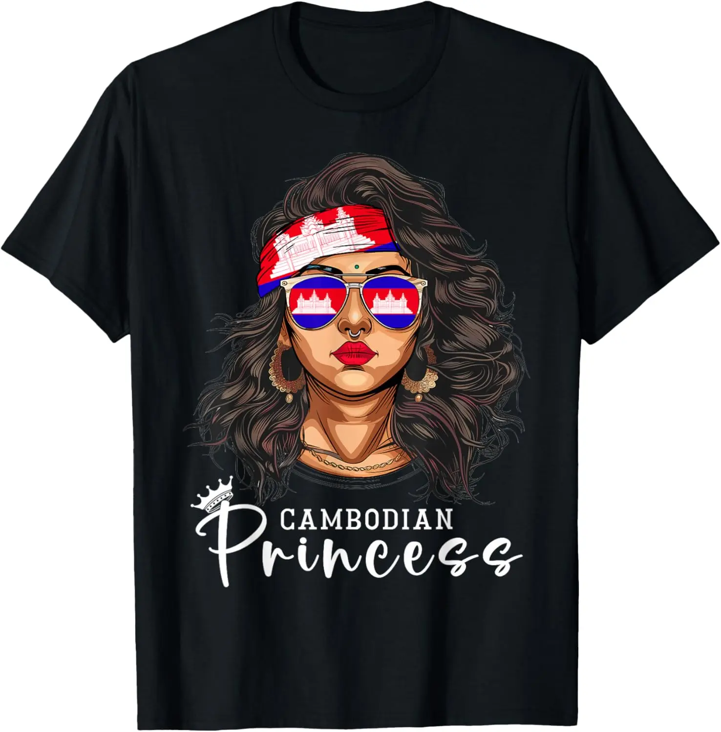 100%cotton Cambodian Flag Souvenirs Woman Princess Products Cambodia T-Shirt