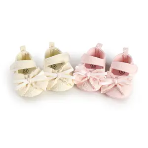 Baby Girls Princess Shoes, Soft Bow Non-slip Bottom First Walker Shoes Toddler Shoes