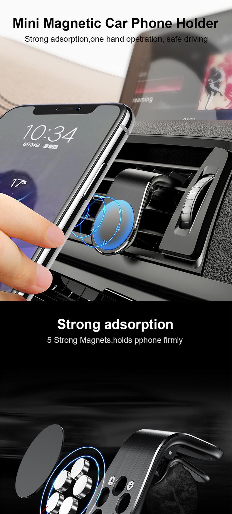 Magnetic Car Phone Holder Air Vent Clip Mount Rotation Cellphone GPS Support For Phone Stand in Car